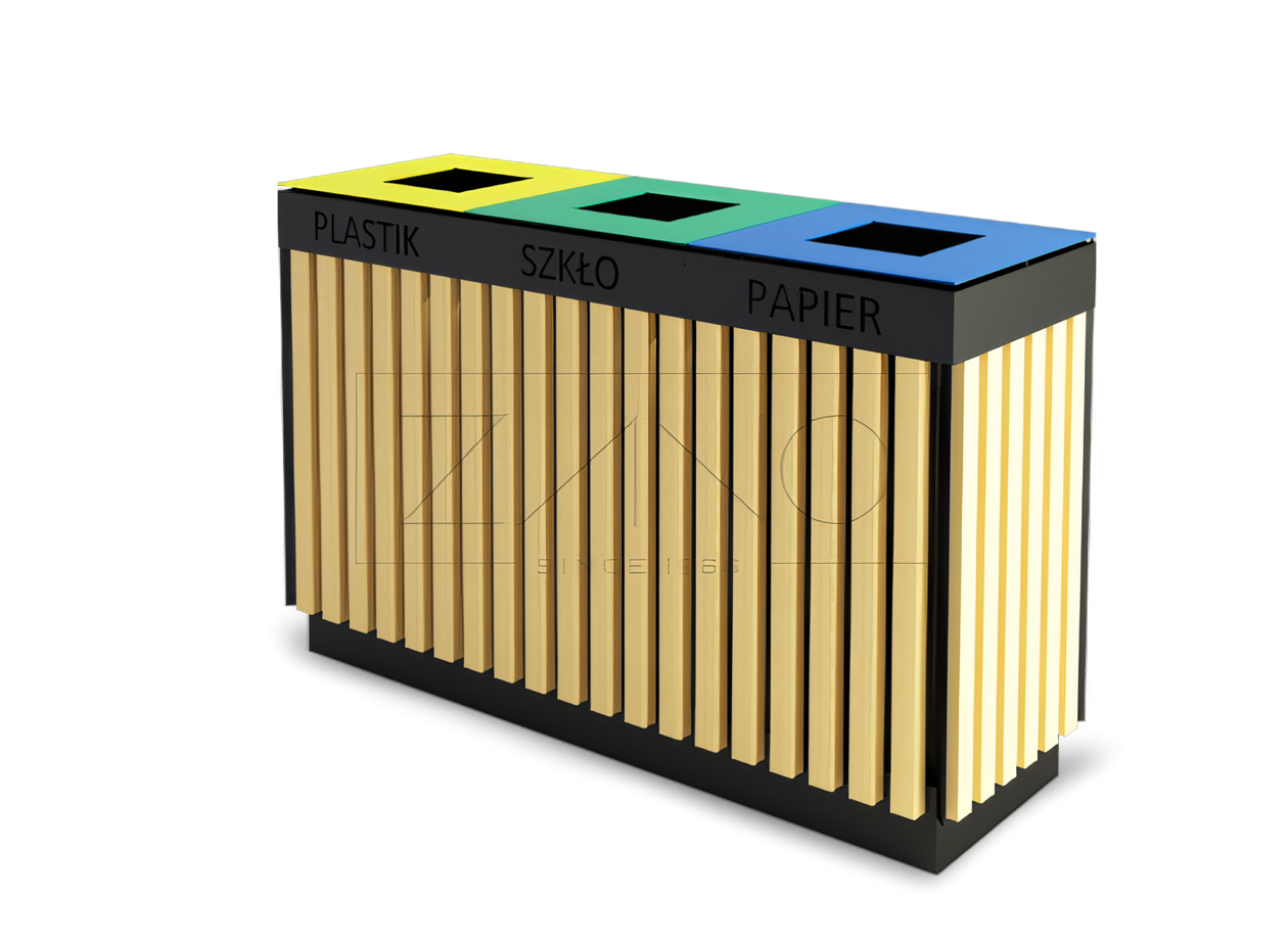 Argo jätteiden lajittelukori mustaa terästä Argo kierrätysastia