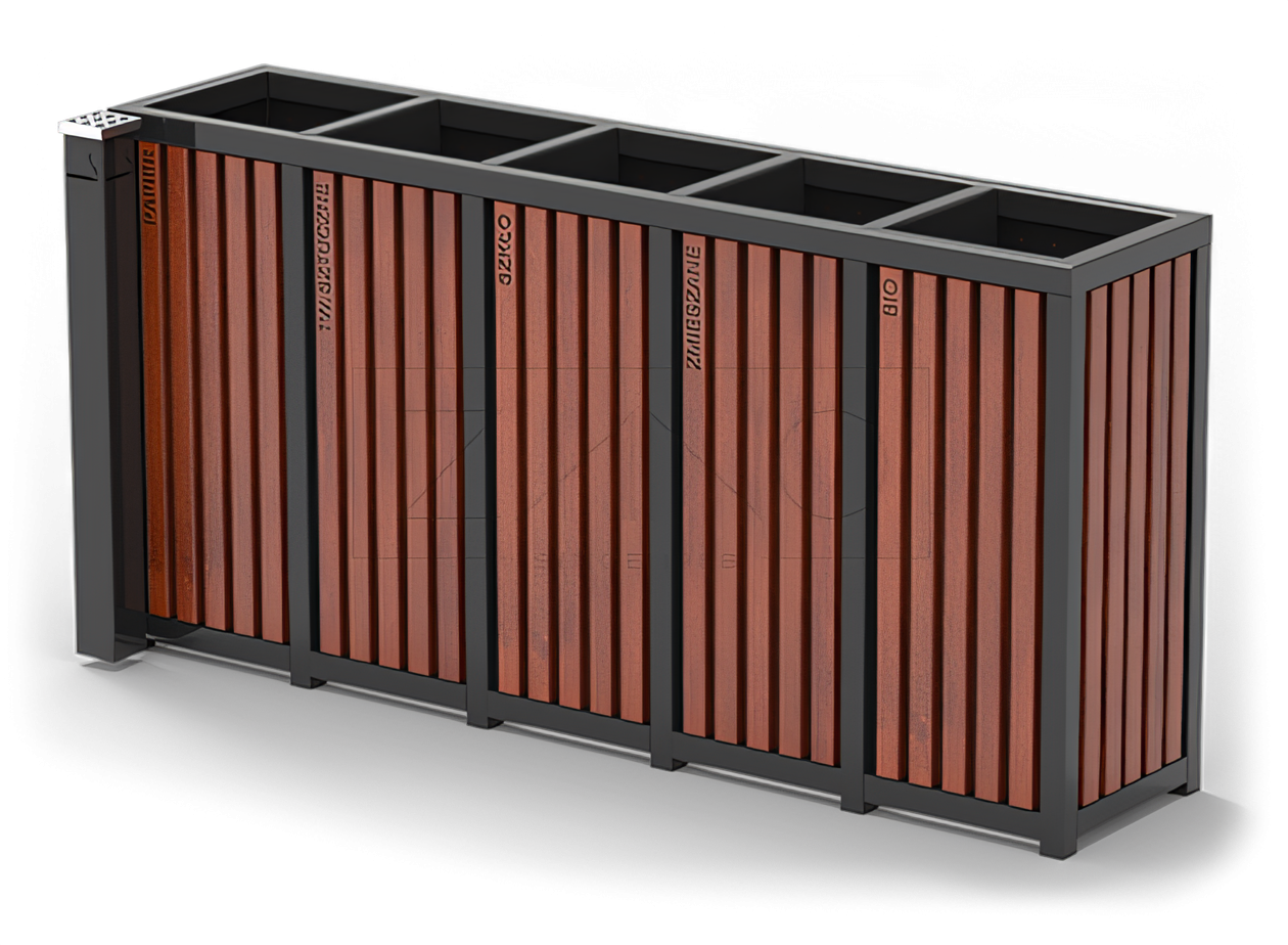 Maalattu teräksinen kierrätysastia, jossa on tuhkakuppi Maalattu teräksinen kierrätysastia, jossa on tuhkakuppi