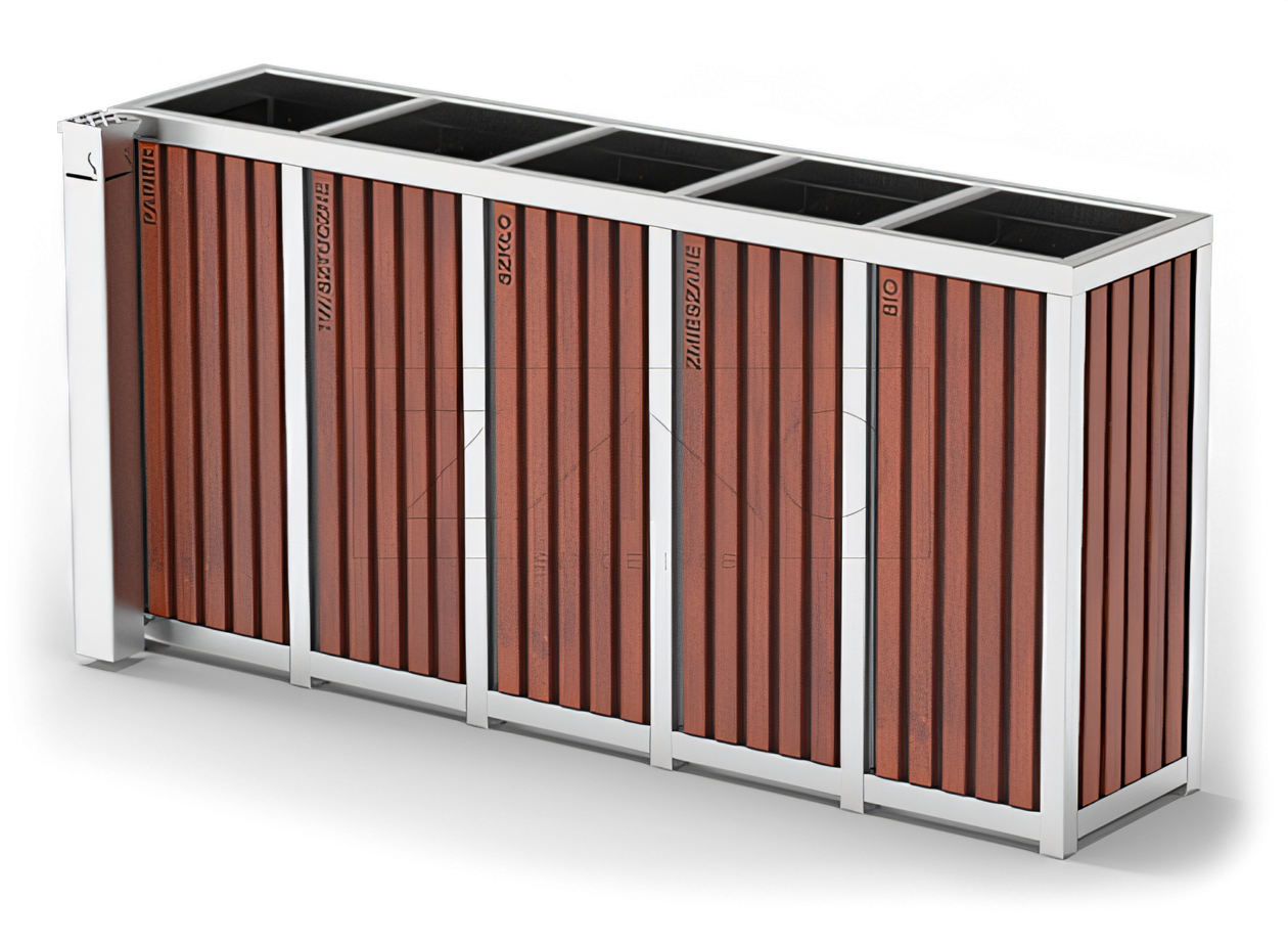 Ruostumattomasta ter&auml;ksest&auml; valmistettu kierr&auml;tysastia, jossa on tuhkakuppi