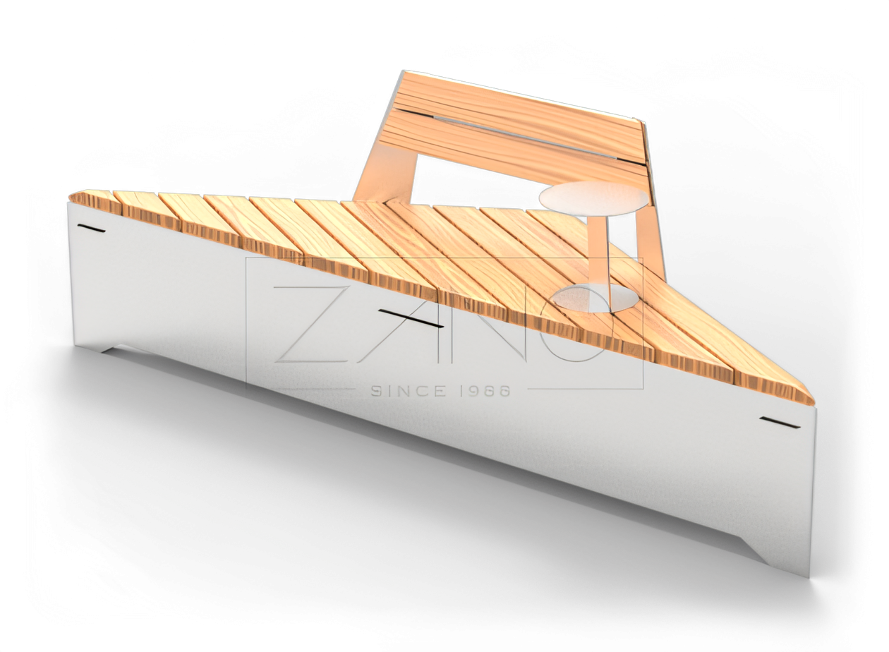 Origami-penkki selk&auml;nojalla ja p&ouml;yd&auml;ll&auml;, ruostumatonta ter&auml;st&auml;