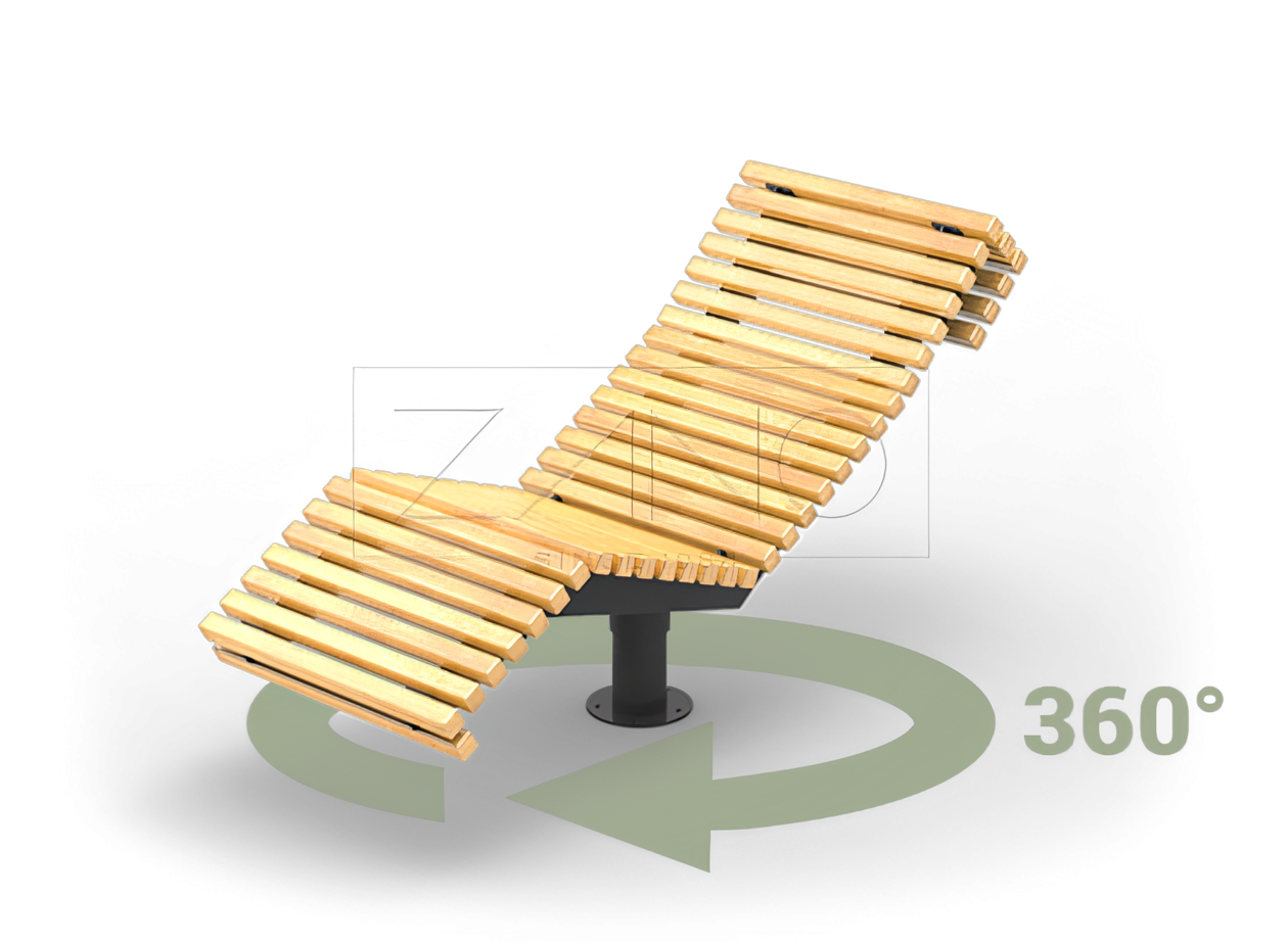 Mustasta ter&auml;ksest&auml; valmistettu k&auml;&auml;ntyv&auml; lepotuoli