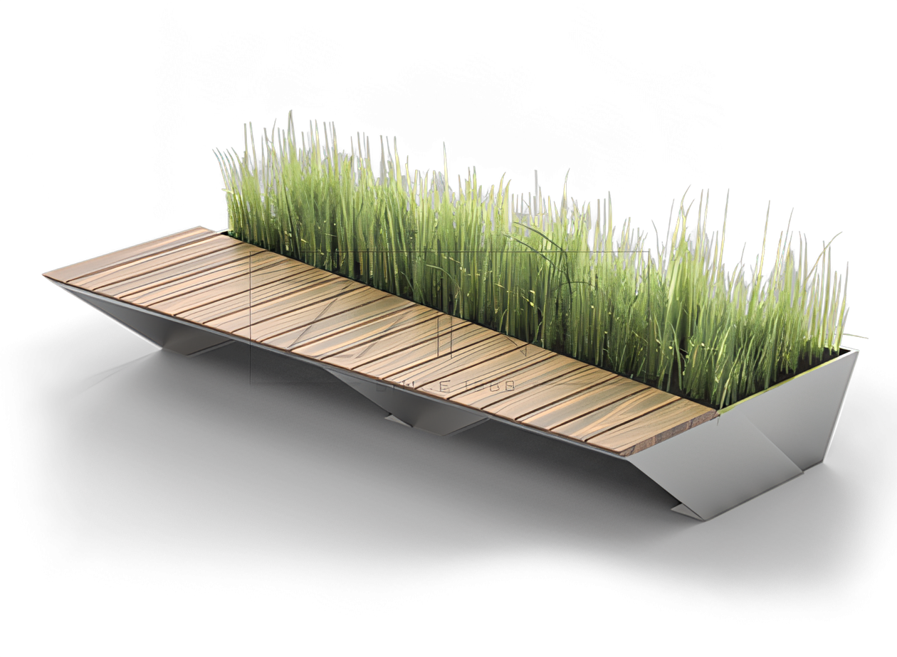 Penrose ruostumattomasta ter&auml;ksest&auml; valmistettu penkki