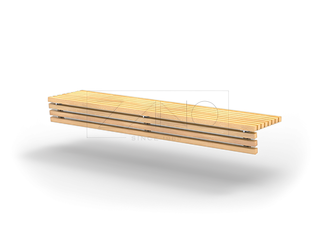 Tyylikäs kaupunkipenkki betonijalustalla Betoniseinälle sijoitettu penkki