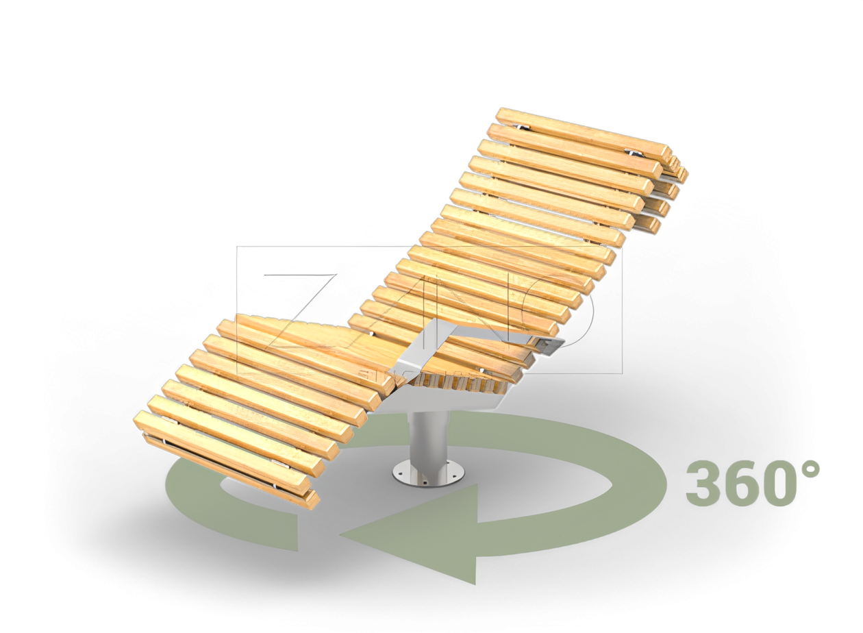 Nykyaikaiset kaupungin ja puiston aurinkotuolit Flash urban lounger puistoasetelmiin.