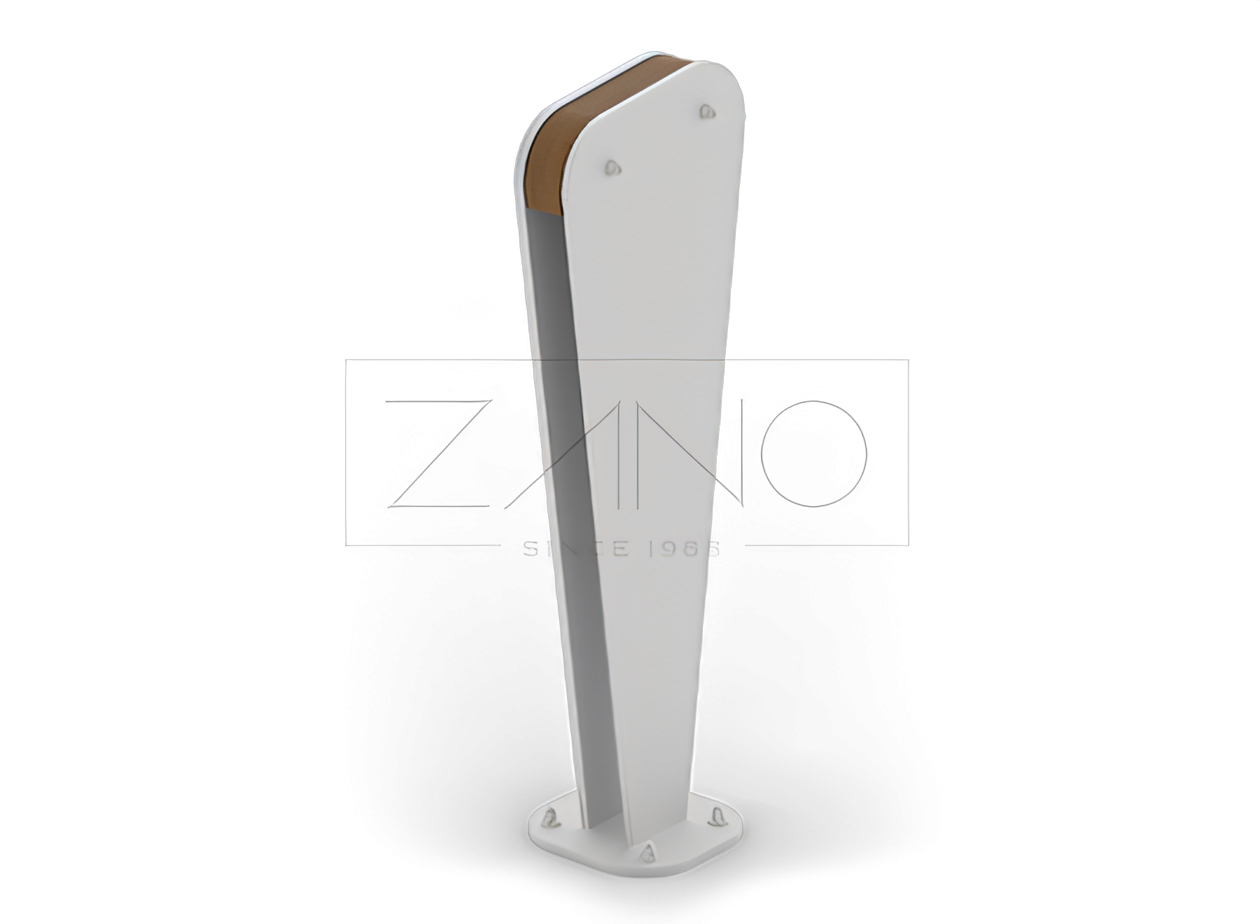 Ruostumattomasta ter&auml;ksest&auml; valmistettu kaupunkipylv&auml;s