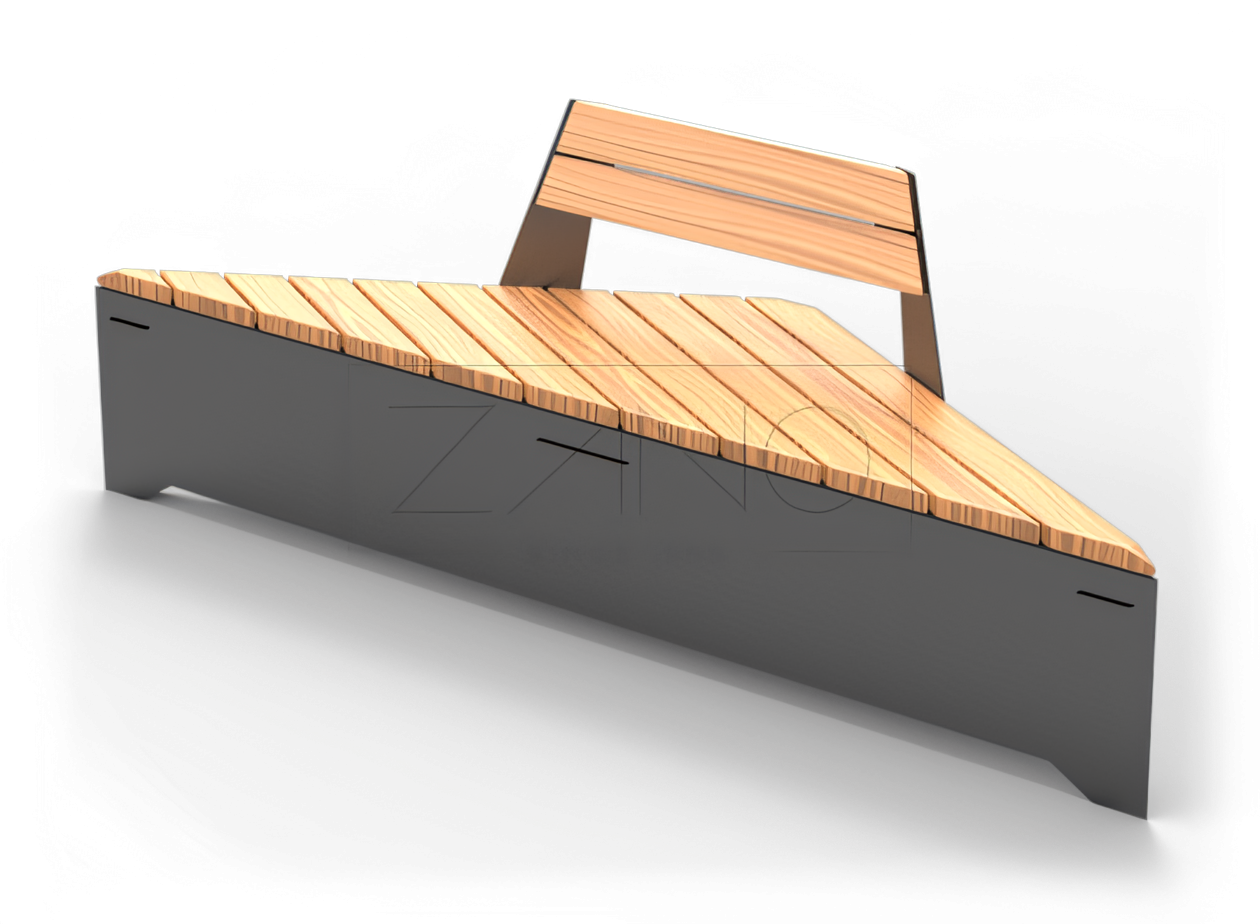 Modulaarinen penkki selk&auml;nojalla ter&auml;ksest&auml;