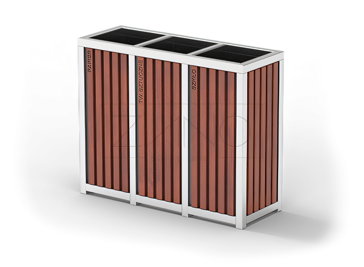 altus ruostumattomasta ter&auml;ksest&auml; valmistettu j&auml;tteiden lajittelukori