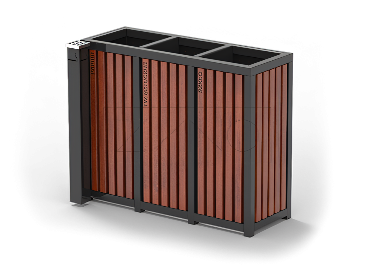 Teräksiset kunnalliset jäteastiat jätteiden lajittelua varten Teräksiset kunnalliset jäteastiat jätteiden lajittelua varten