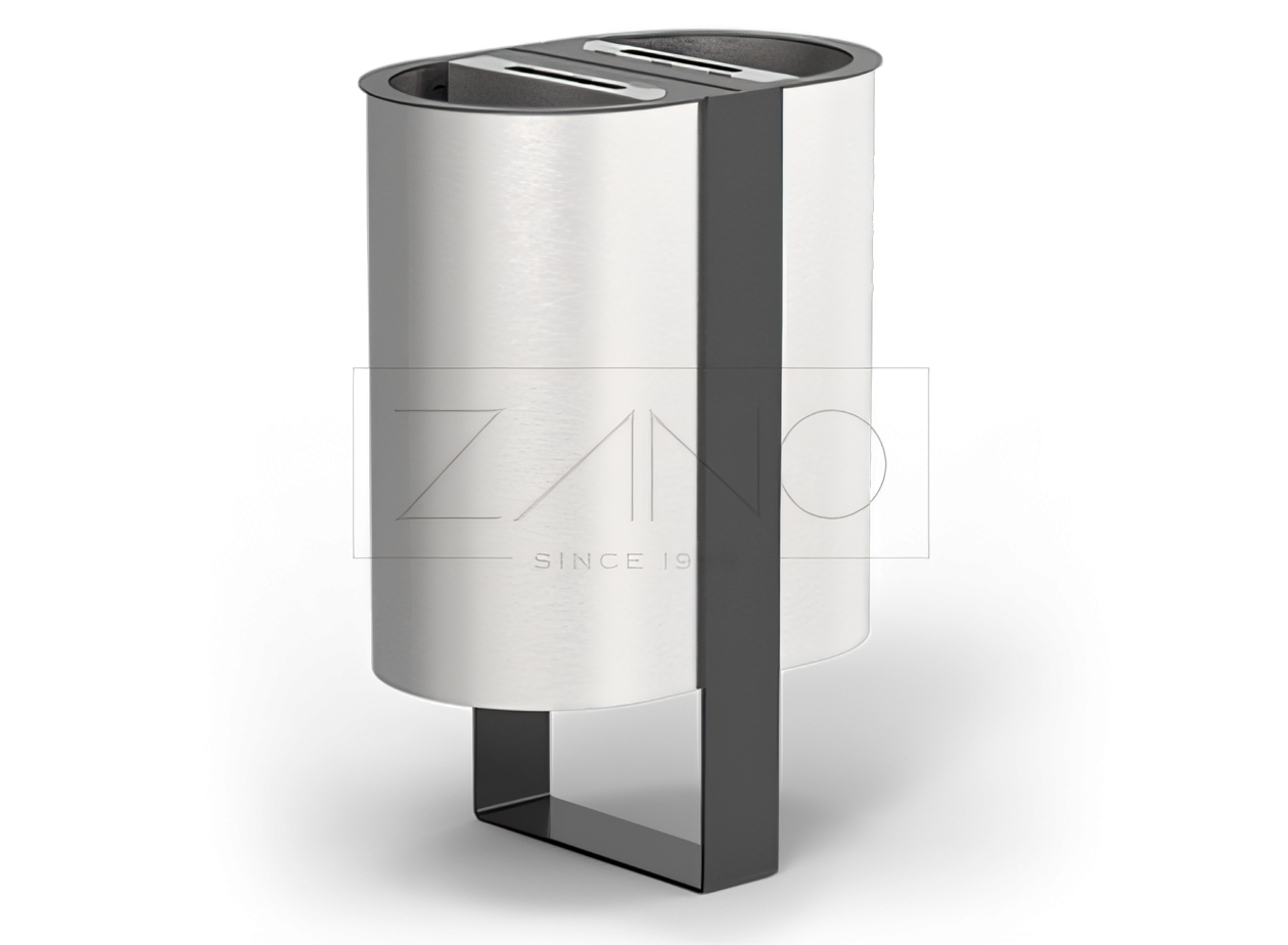 kaksikammioinen kaupunkij&auml;teastia, jossa on tuhkakuppi, ruostumatonta ja hiiliter&auml;st&auml;.