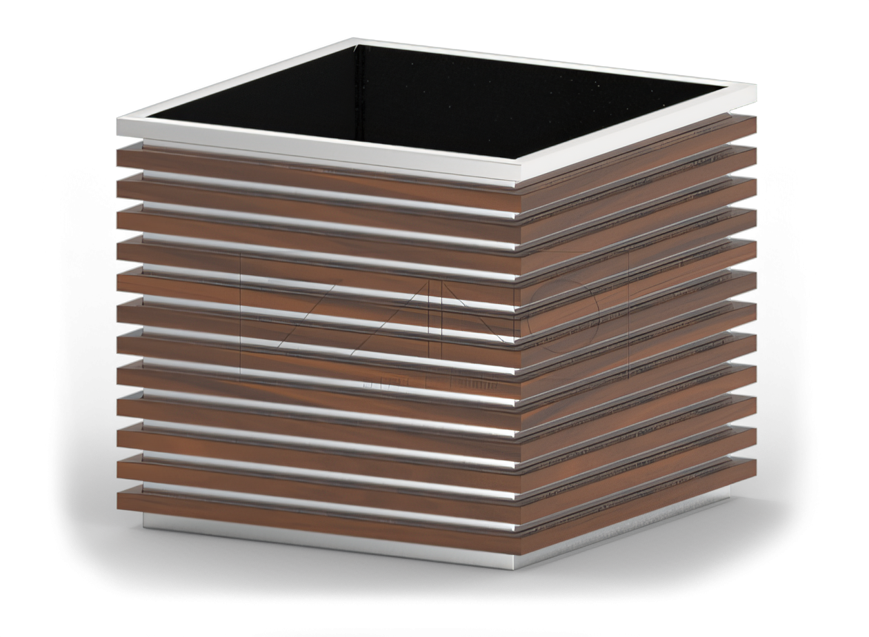 Ruostumattomasta ter&auml;ksest&auml; valmistettu puinen kattila