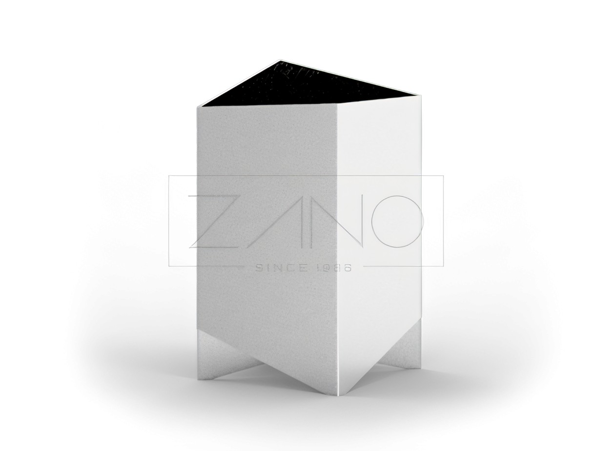 Ruostumattomasta ter&auml;ksest&auml; valmistettu kaupunkiruukku