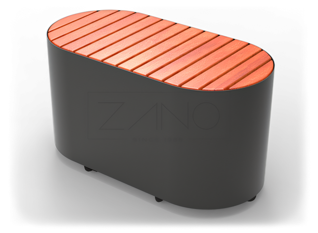 Moderni kaupunkipenkki hiiliter&auml;ksest&auml; ja puusta