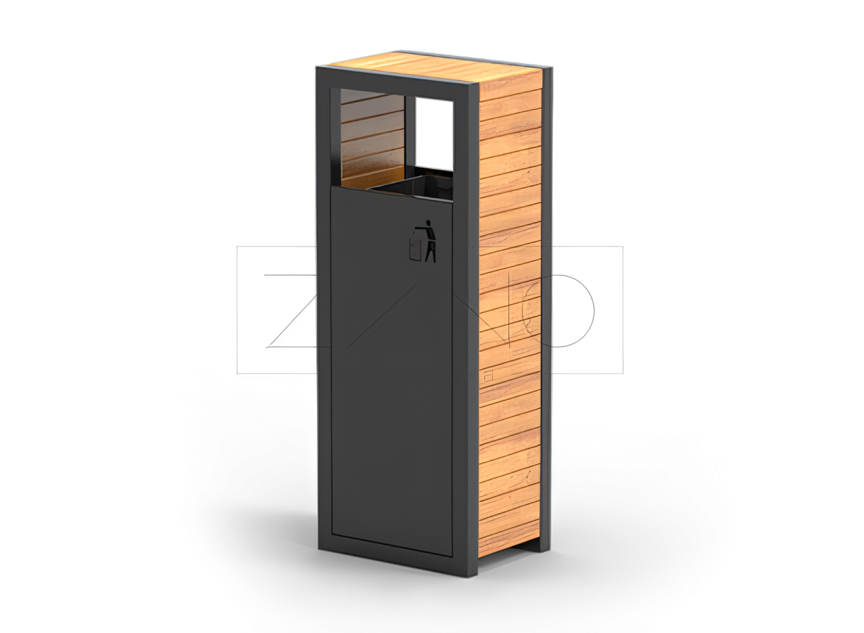 Kaupunkikori hiiliter&auml;st&auml;, sinkitty, pulverimaalattu, kotimaisilla puulis&auml;yksill&auml; varustettuna