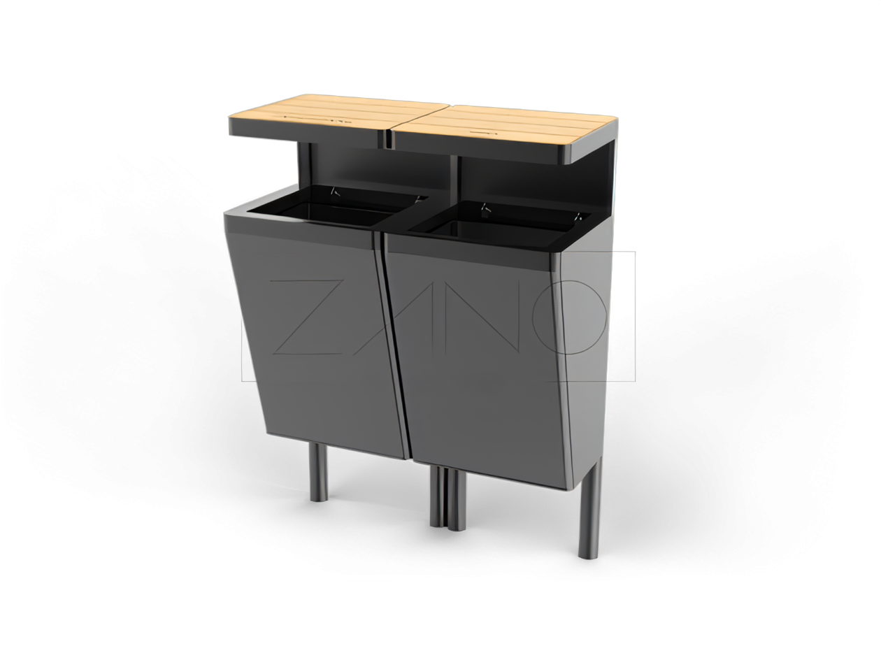 Scandik kaksikammioinen kierrätysastia mustaa terästä Scandik kaksikammioinen kierrätysastia mustaa terästä
