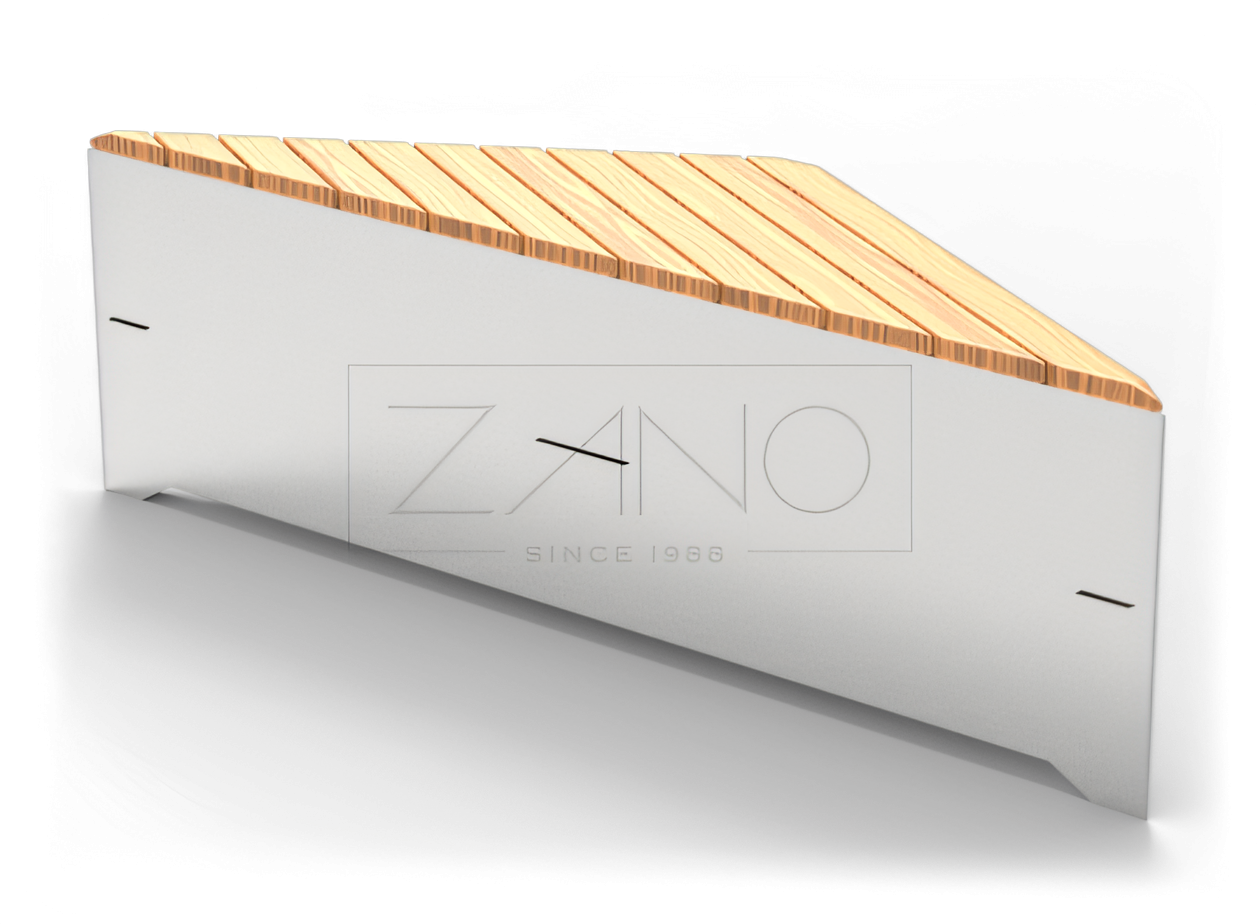 Moderni kaupunkipenkki ruostumattomasta ter&auml;ksest&auml;