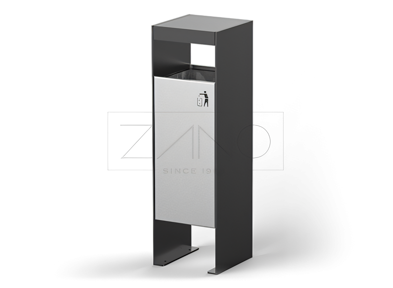 Tyylik&auml;s roskakori mustaa ter&auml;st&auml;