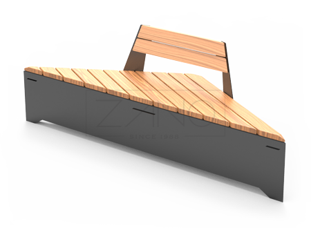 Modulaarinen penkki selkänojalla teräksestä