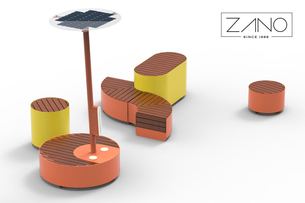 Aurinkopuhelimen latausasema Universe | ZANO urban furniture - kaupunkikalusteet