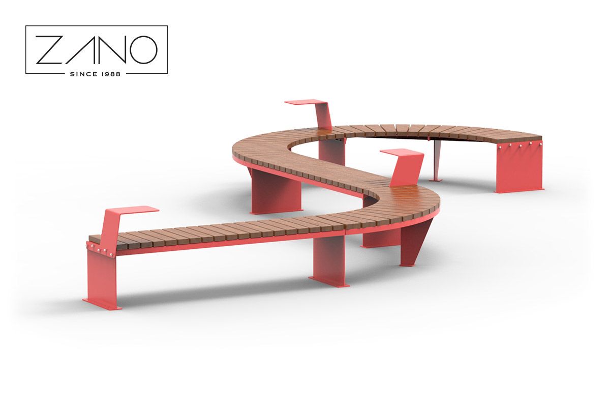 Domino modulaarinen kaupunkikalustesarja pöydillä