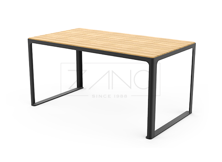 Scandik-pöytä valmistettu hiiliteräksestä, jauhemaalattu RAL 9005 -värillä.